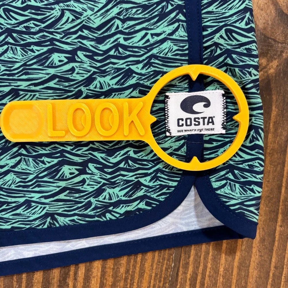 COSTA Board Shorts Mens 38 Green Wave Pattern Performance‎ Swim Surf Trunks